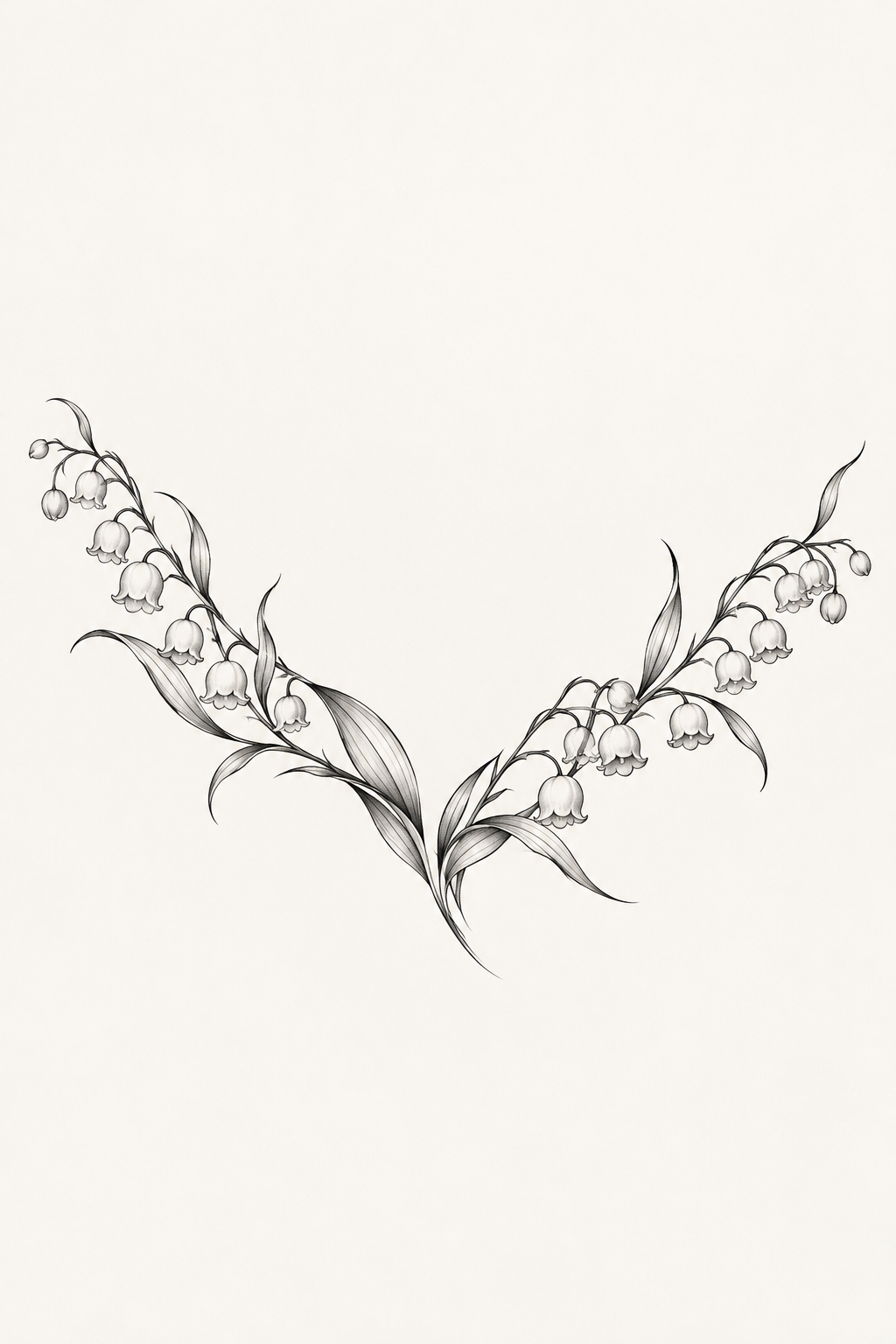 Lily-of-the-valley stems collarbone tattoo concept
