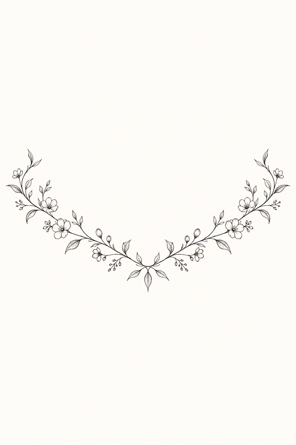 A fine vine collarbone tattoo concept