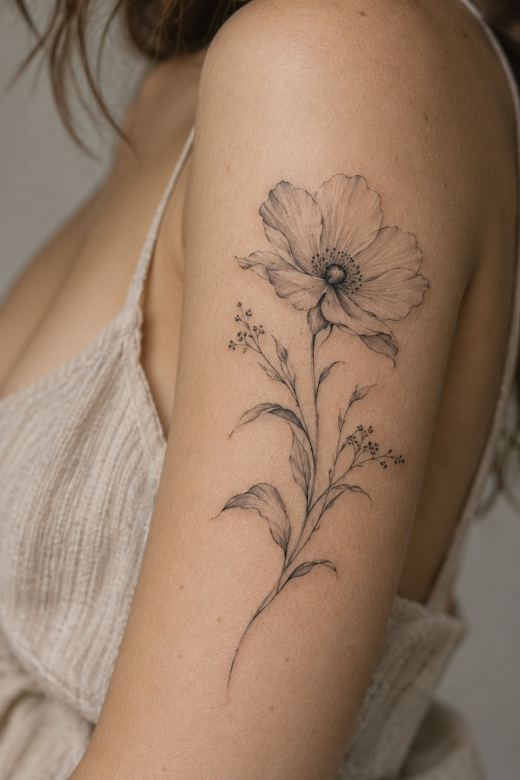 Tiny Meaningful Tattoo Ideas For Women featuring a delicate flower symbol