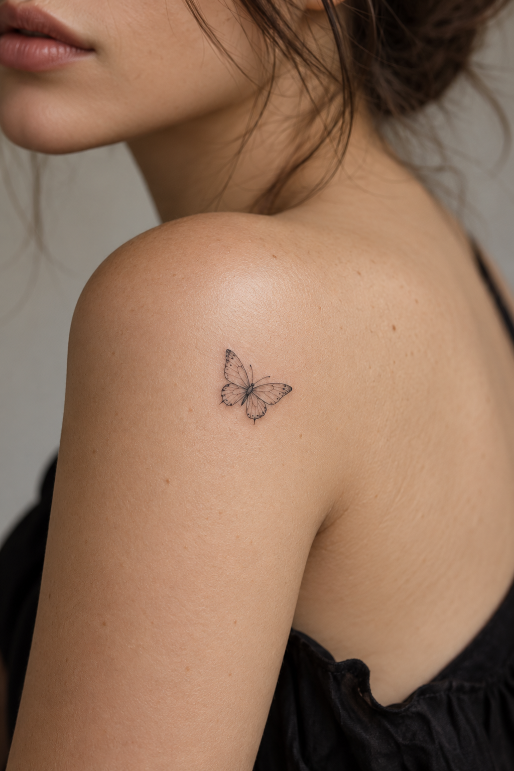 Tiny Meaningful Tattoo Ideas For Women featuring a tiny butterfly symbol