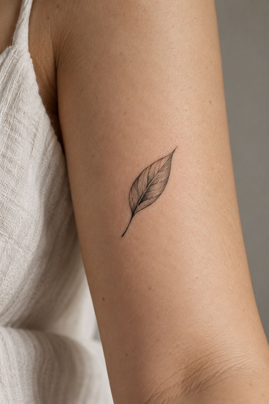 Tiny Meaningful Tattoo Ideas For Women featuring a small leaf symbol