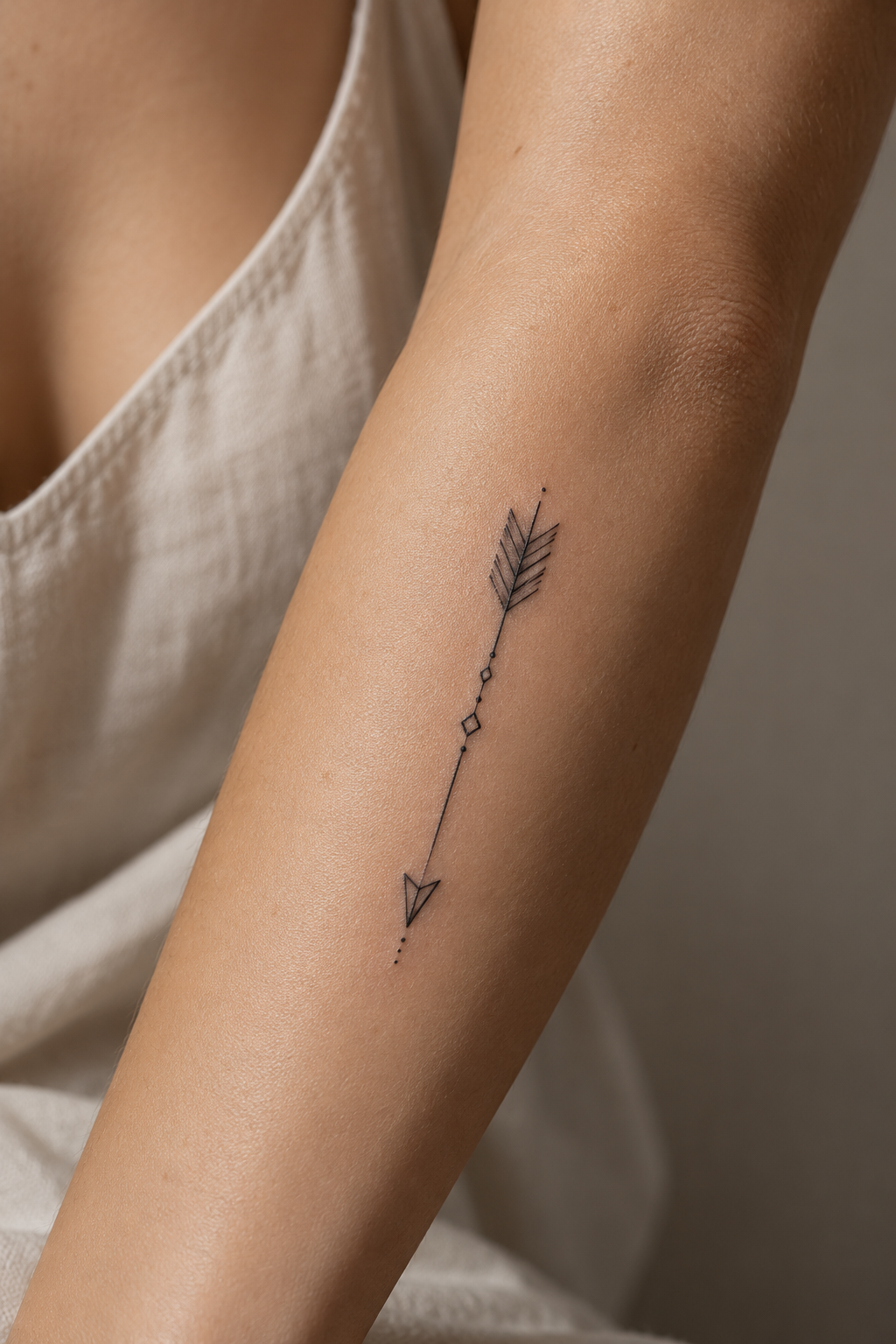 Tiny Meaningful Tattoo Ideas For Women featuring a minimal arrow symbol