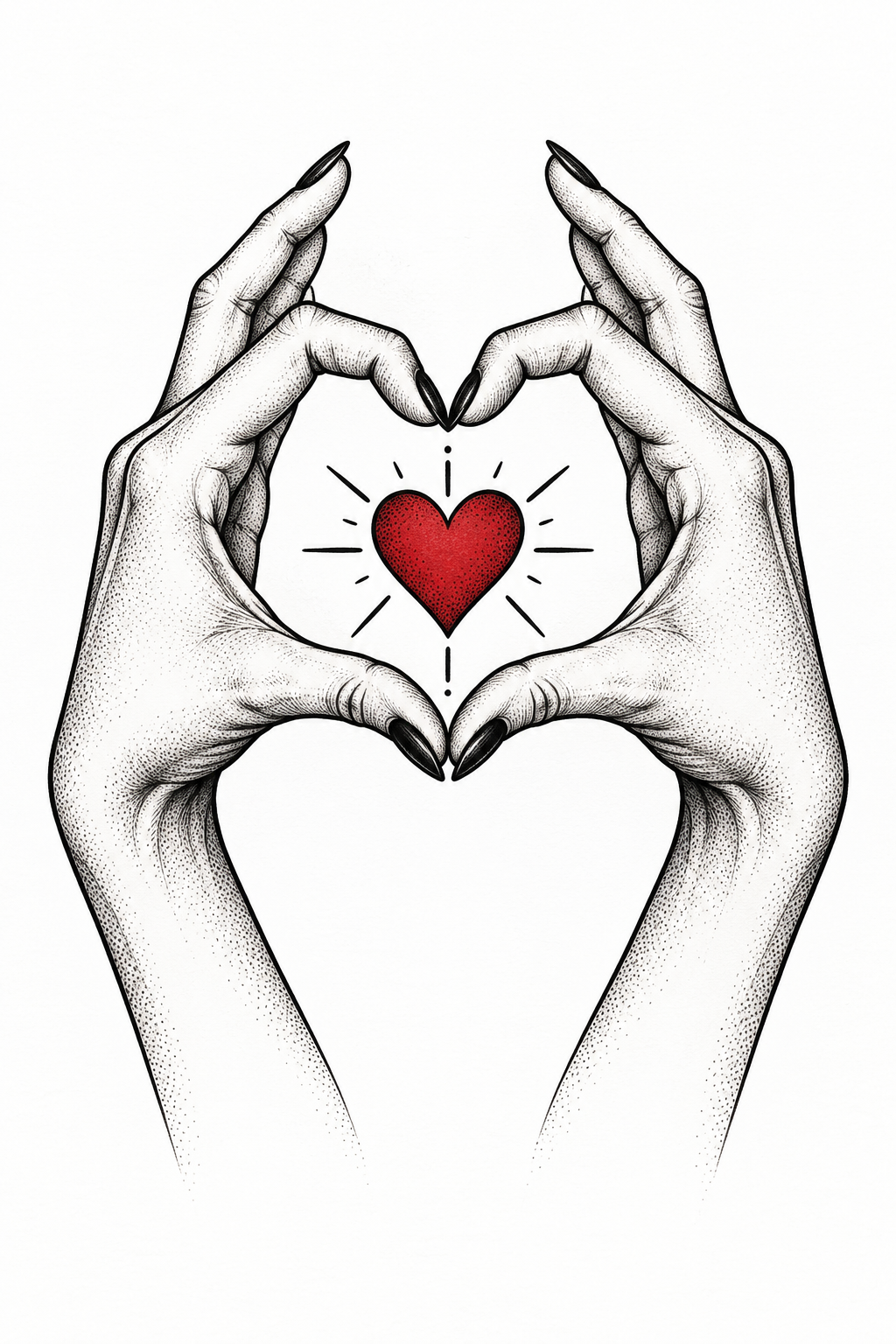 Original heart-shaped gesture small tattoo idea