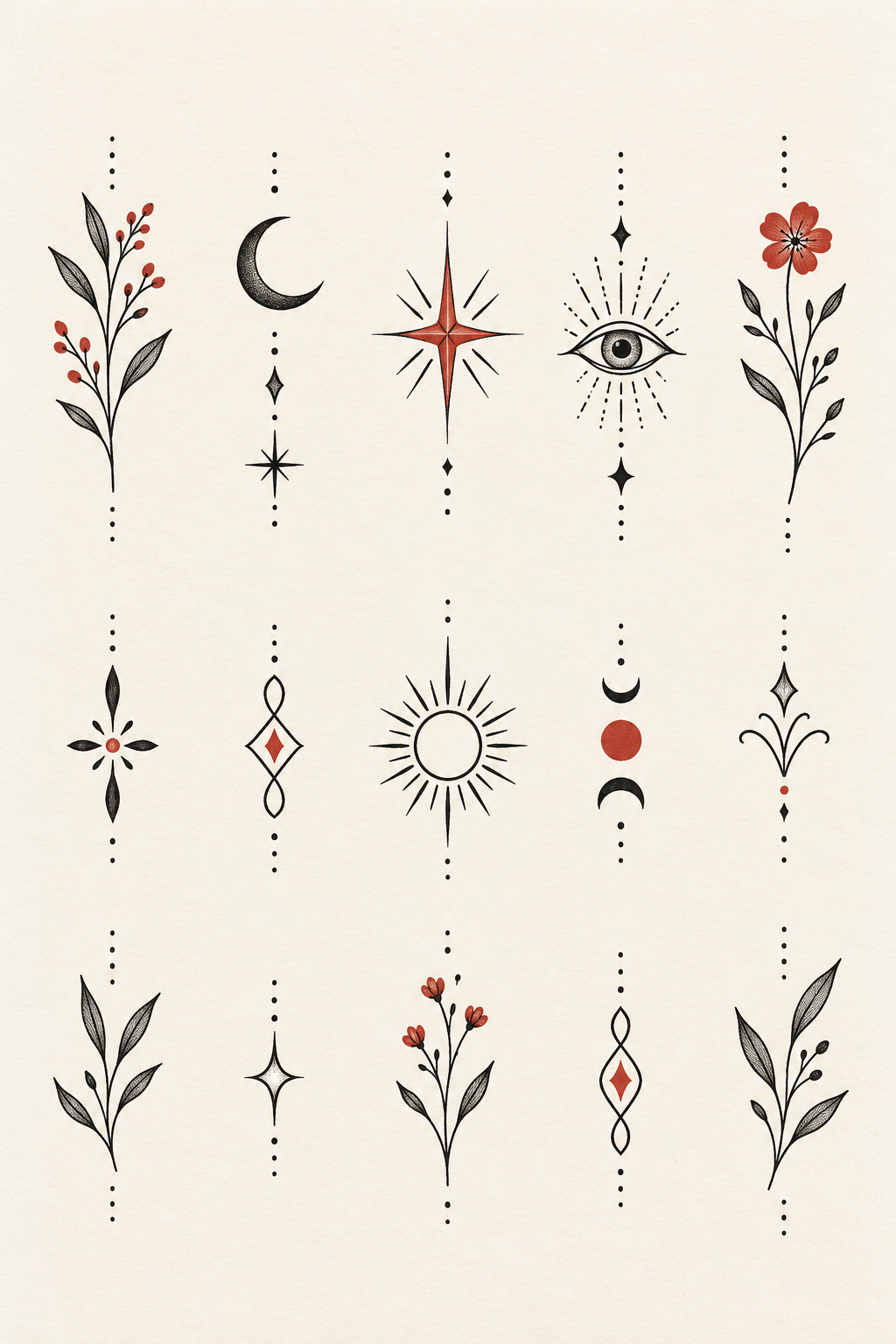 Original tiny finger motif small tattoo idea