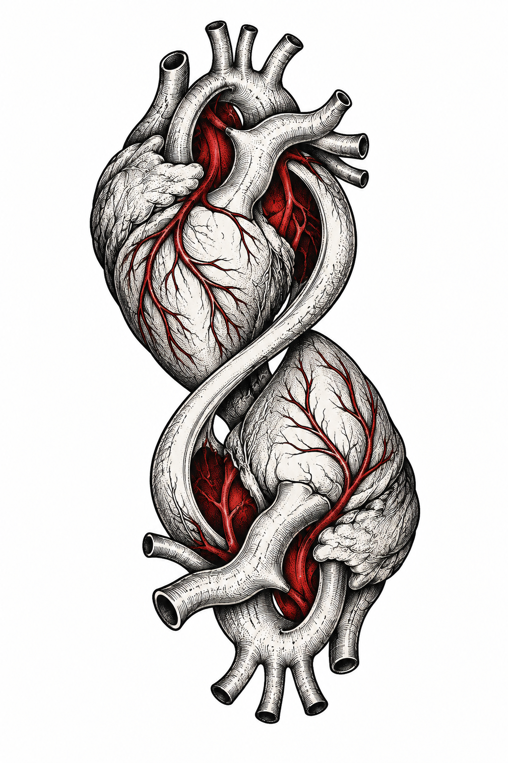 Original infinity hearts small tattoo idea