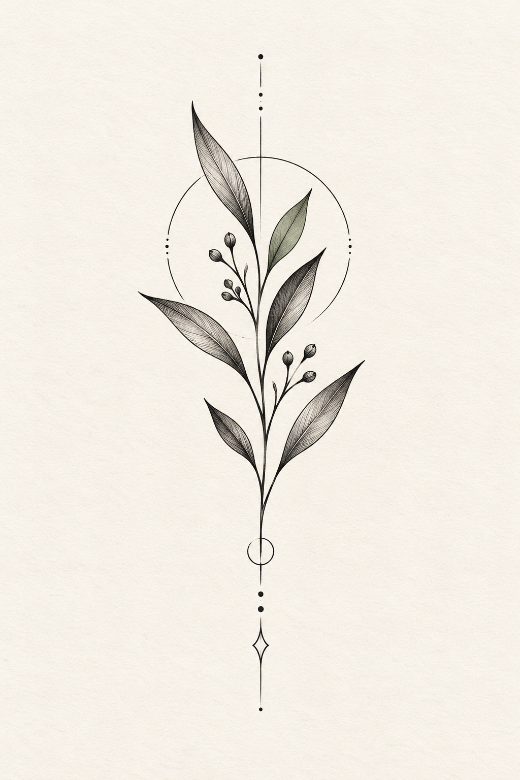 Original minimal botanical mark small tattoo idea