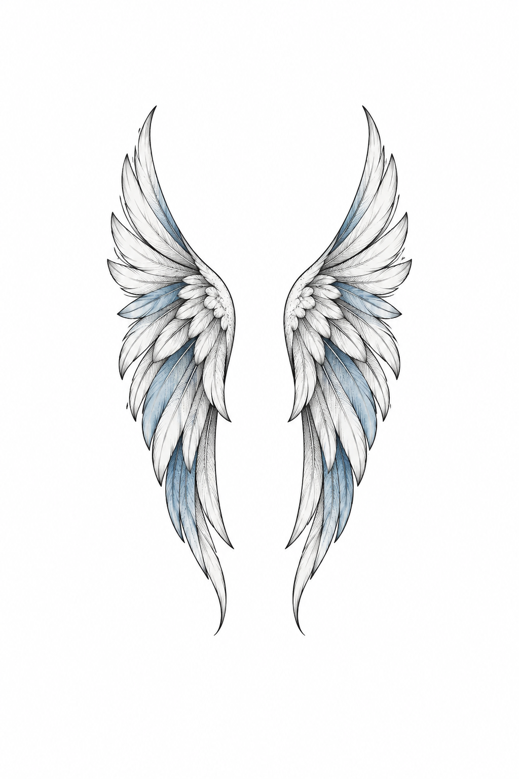 Original delicate finger wings small tattoo idea