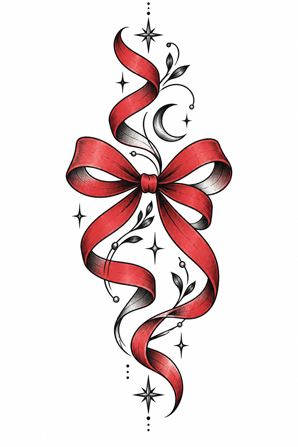 Original whimsical ribbon small tattoo idea