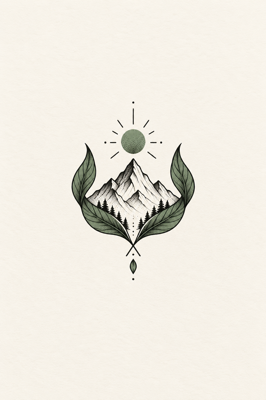 Original small nature emblem small tattoo idea