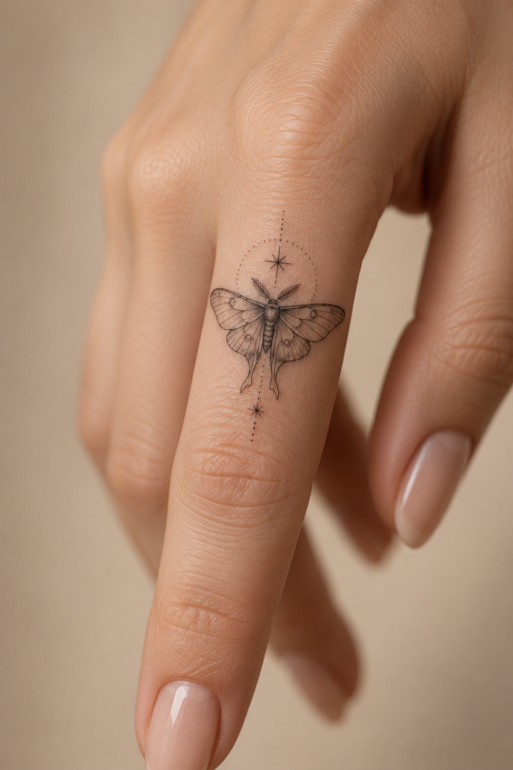 Butterfly tattoo on the finger spiritual animal tattoo idea