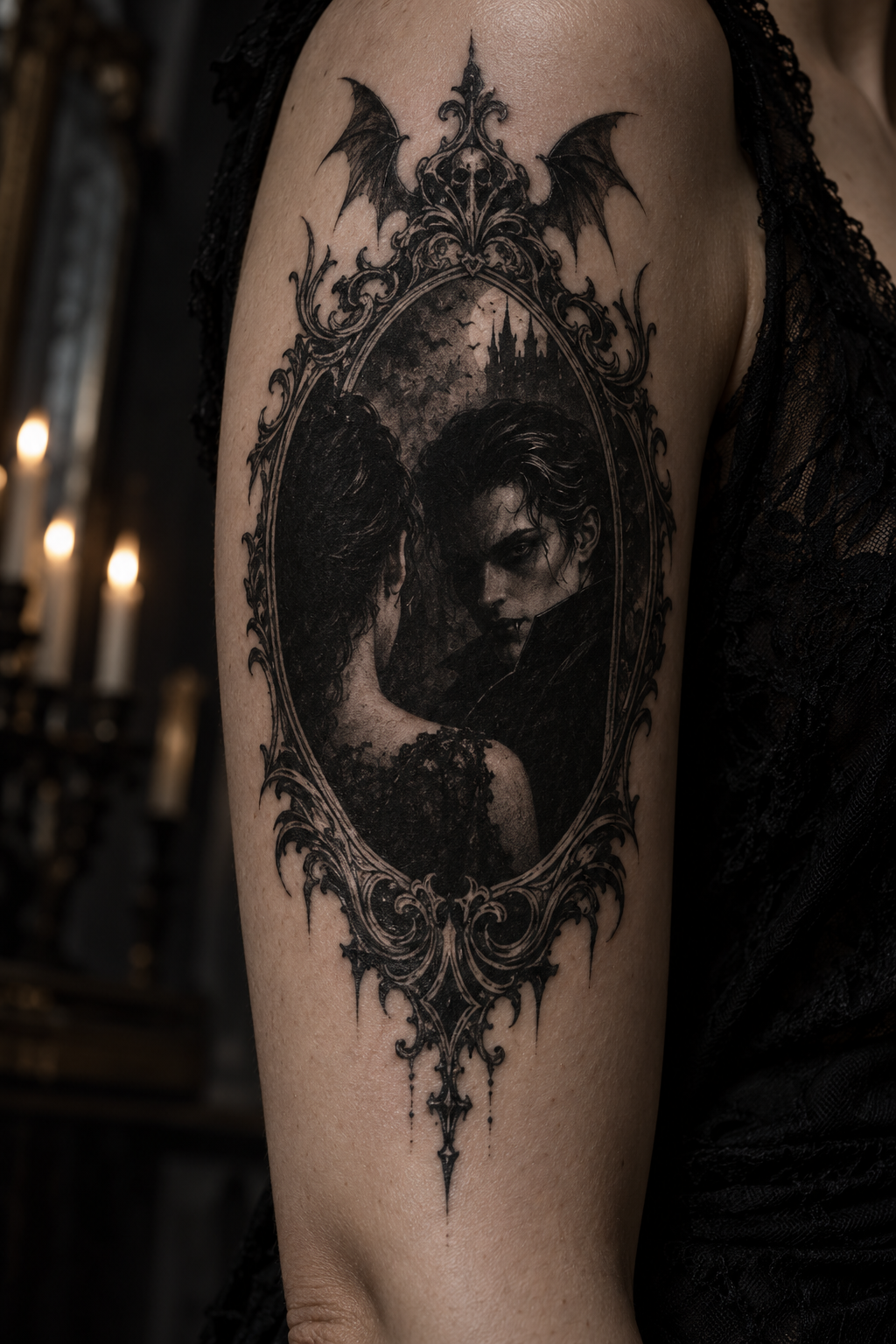 Vampire Mirror Tattoo gothic tattoo idea