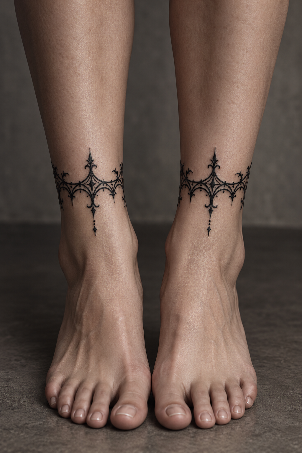 Matching Ankle Ornaments gothic tattoo idea