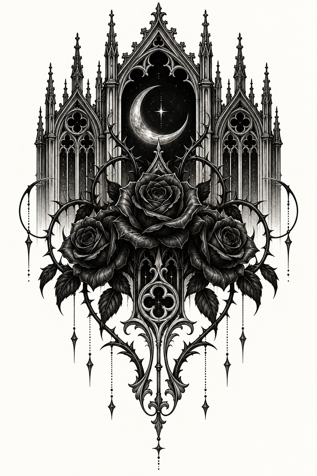 Gargoyle shoulder piece gothic tattoo idea
