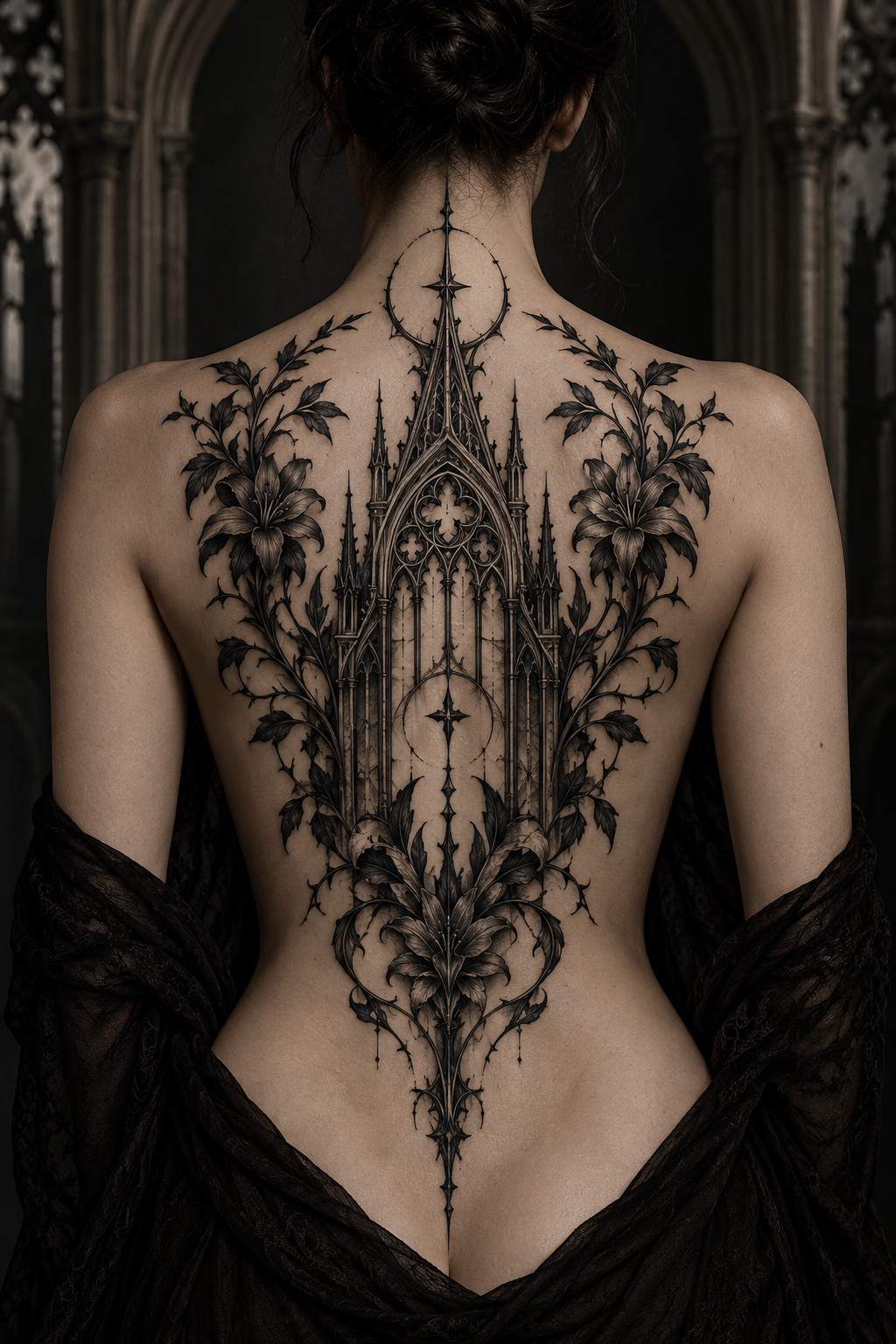 Medieval cathedral spires gothic tattoo idea