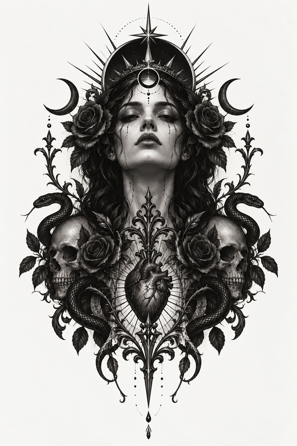 Castle tower under clouds gothic tattoo idea