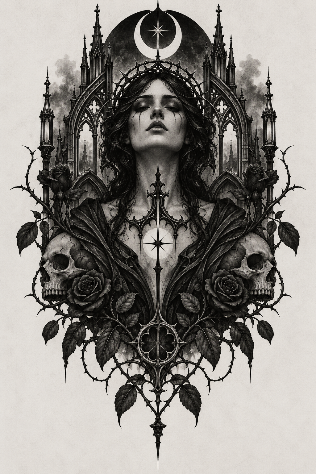 Gothic angel wings gothic tattoo idea