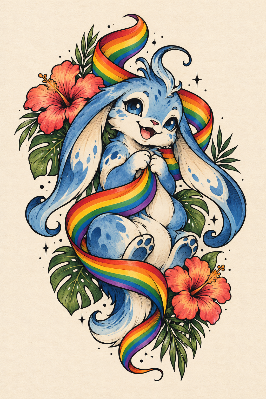 LGBT pride tattoo ideas: LGBT pride Stitch tattoo