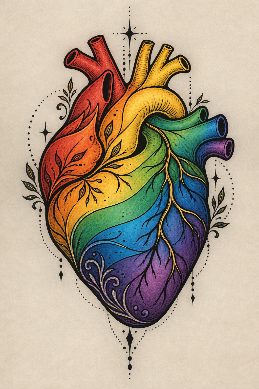 LGBT pride tattoo ideas: Pride heart design