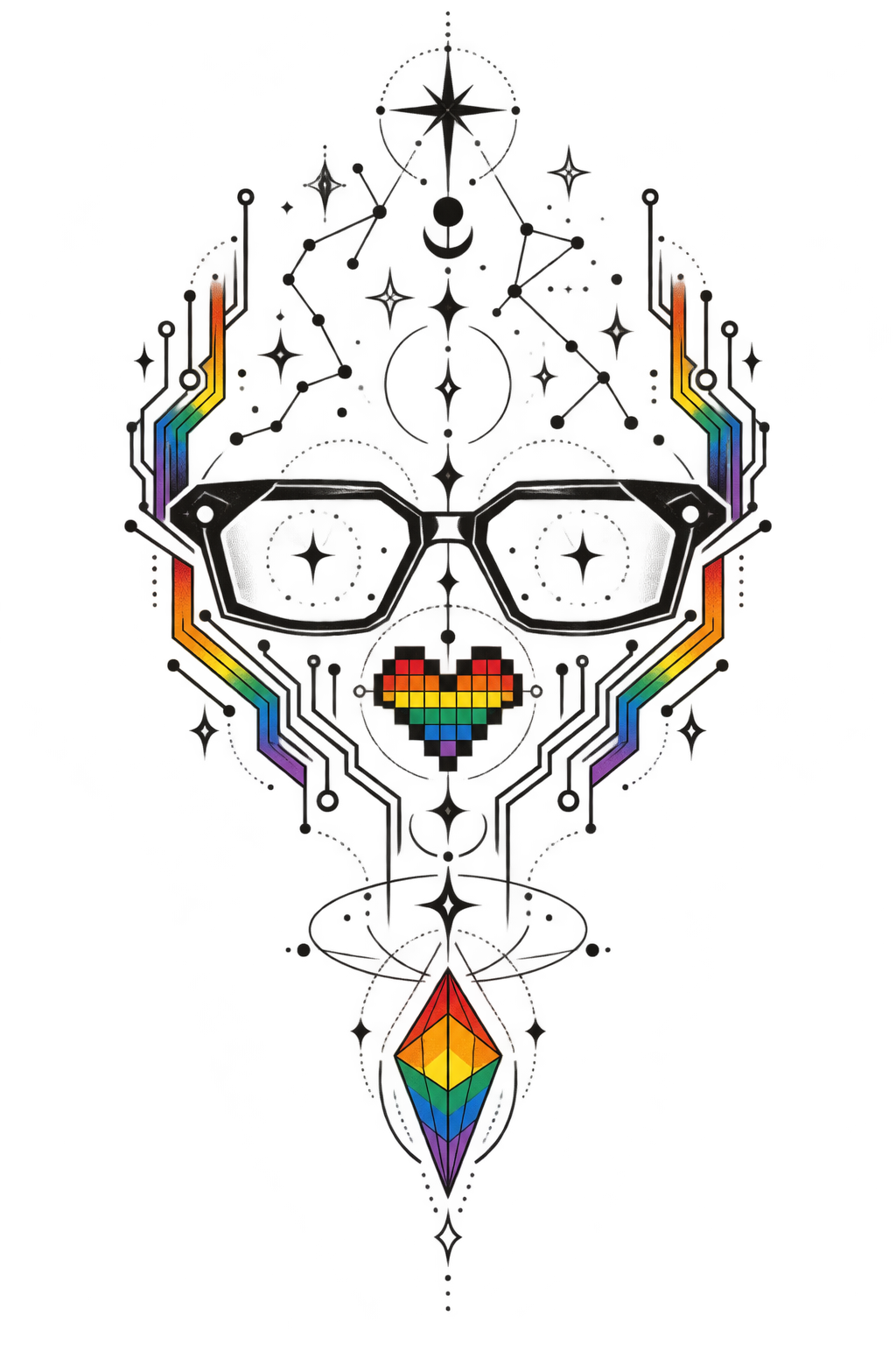 LGBT pride tattoo ideas: Gay nerd flag idea