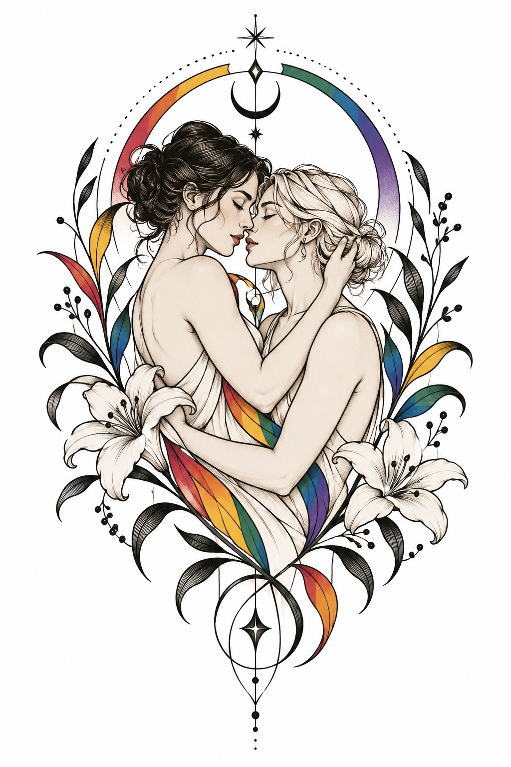 LGBT pride tattoo ideas: LGBT pride couple