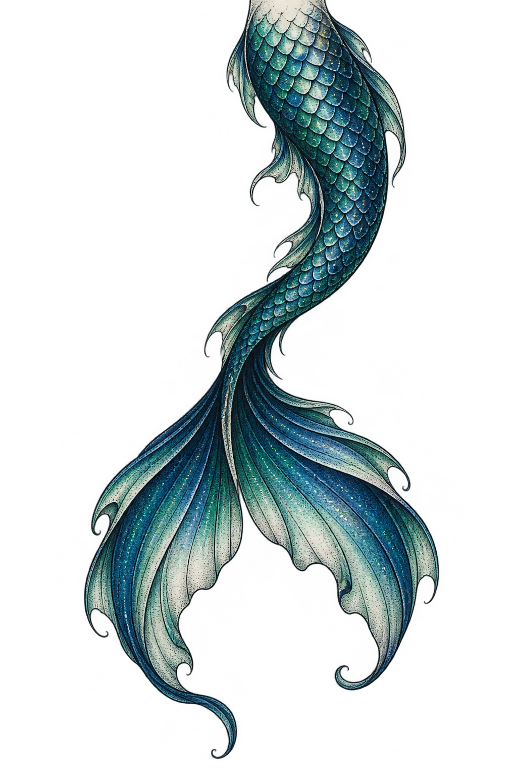 mermaid tattoo ideas for women: mermaid tail