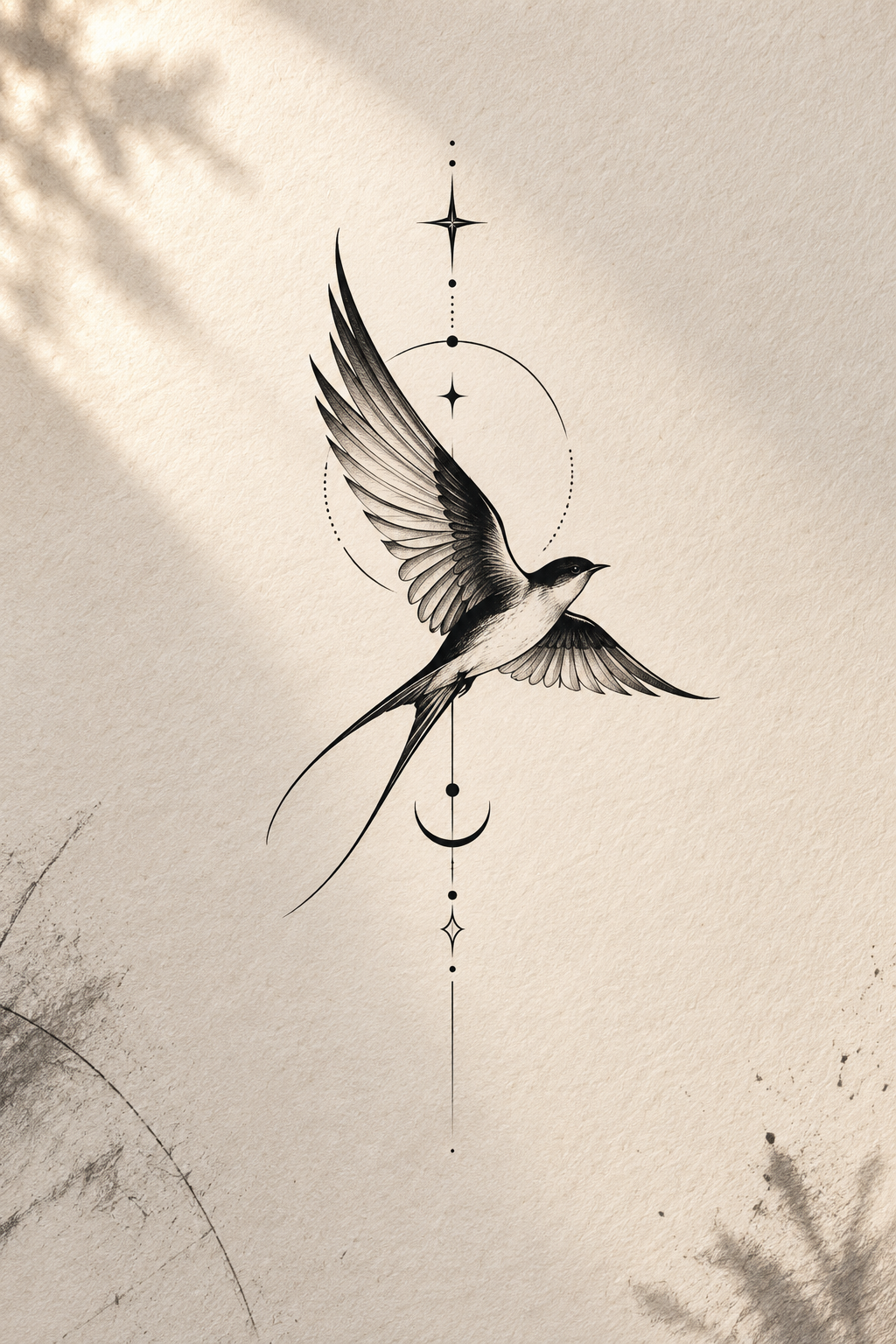 minimalist bird tattoos geometric forearm idea