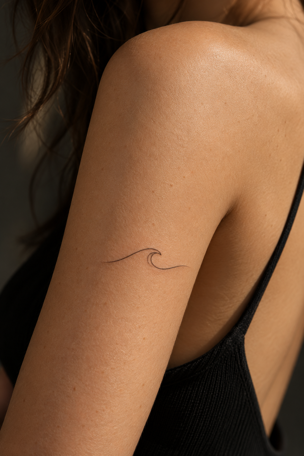 small dainty tattoo ideas: Small wave mark