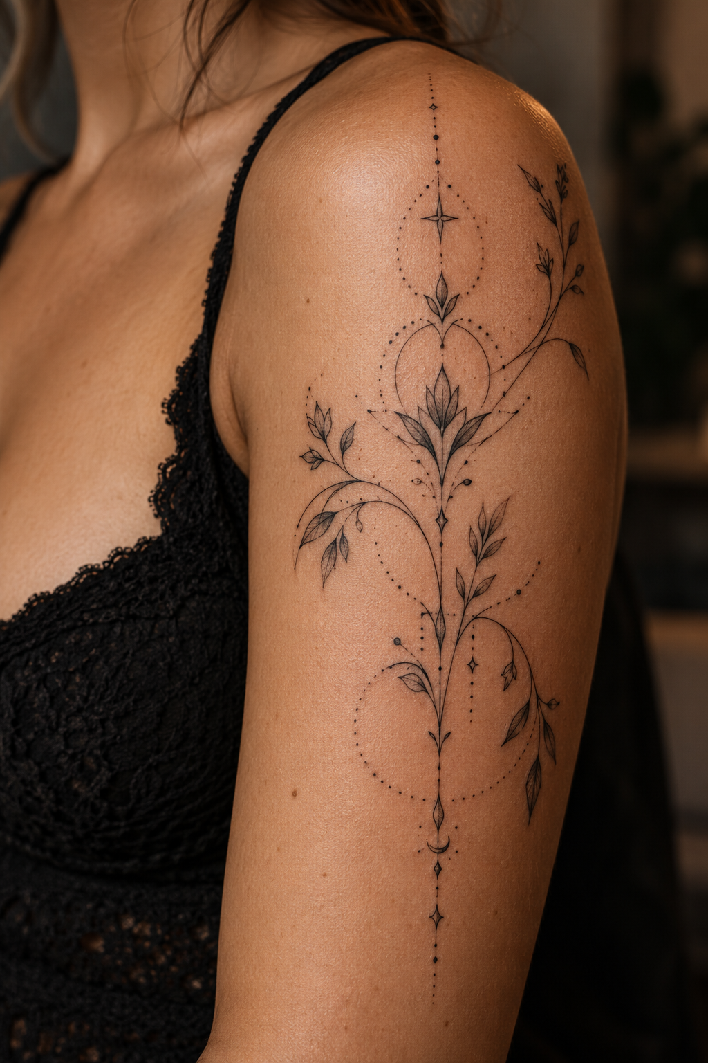 small dainty tattoo ideas: Dainty ornamental dotwork