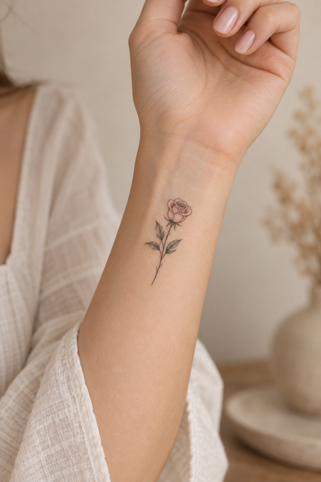 small girly tattoo ideas: tiny rose