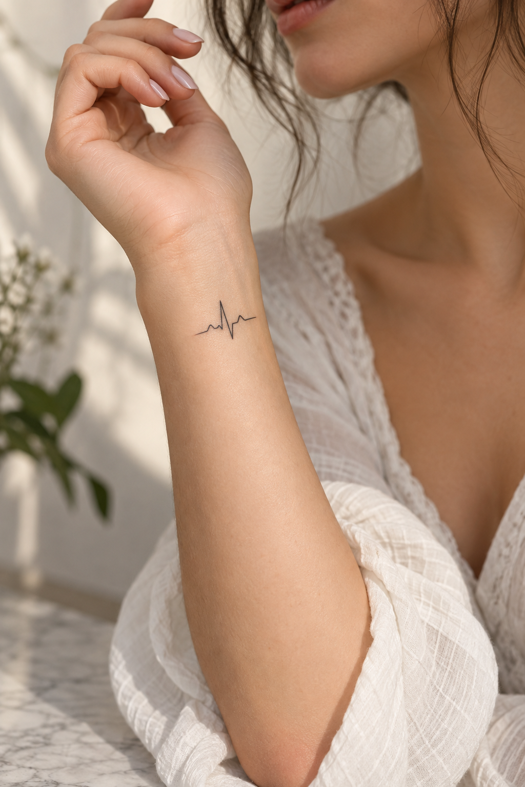 small girly tattoo ideas: heartbeat line