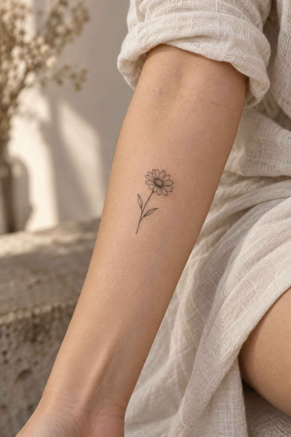 small girly tattoo ideas: little daisy