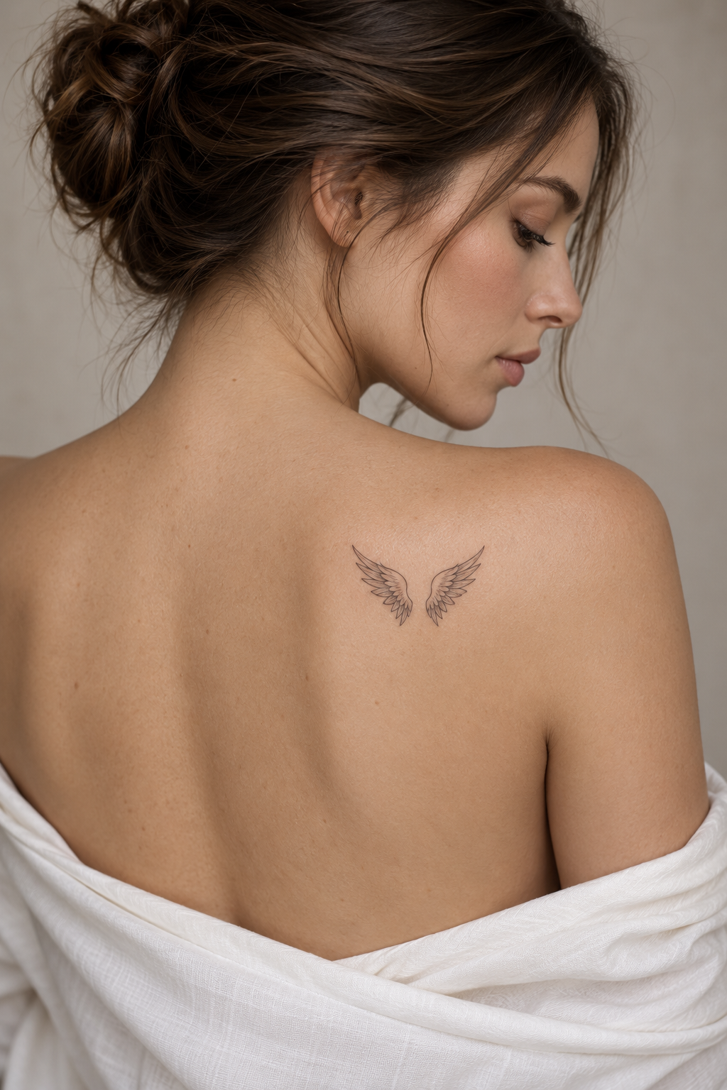 small girly tattoo ideas: tiny angel wings