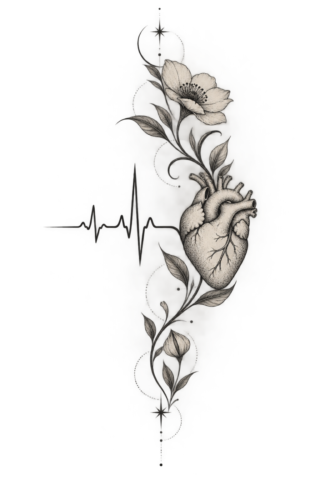 Heartbeat Line small girly tattoo idea