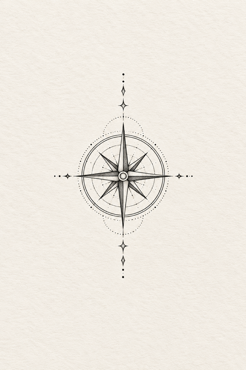 Tiny Compass small girly tattoo idea
