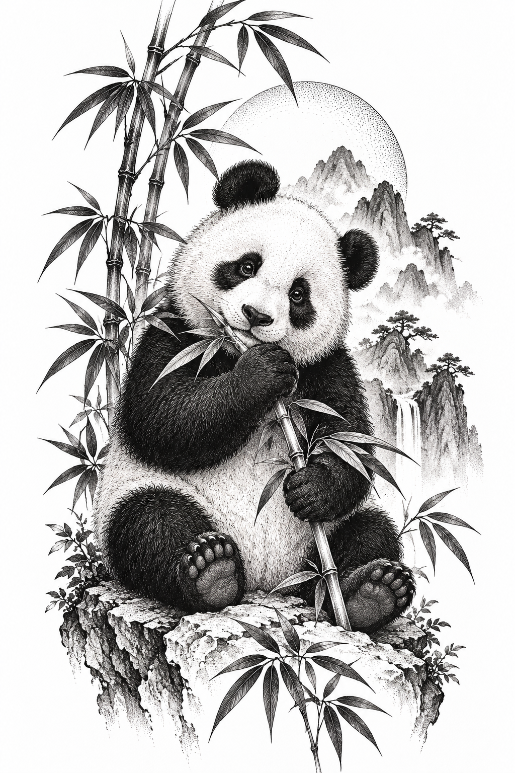 Cute Panda small girly tattoo idea