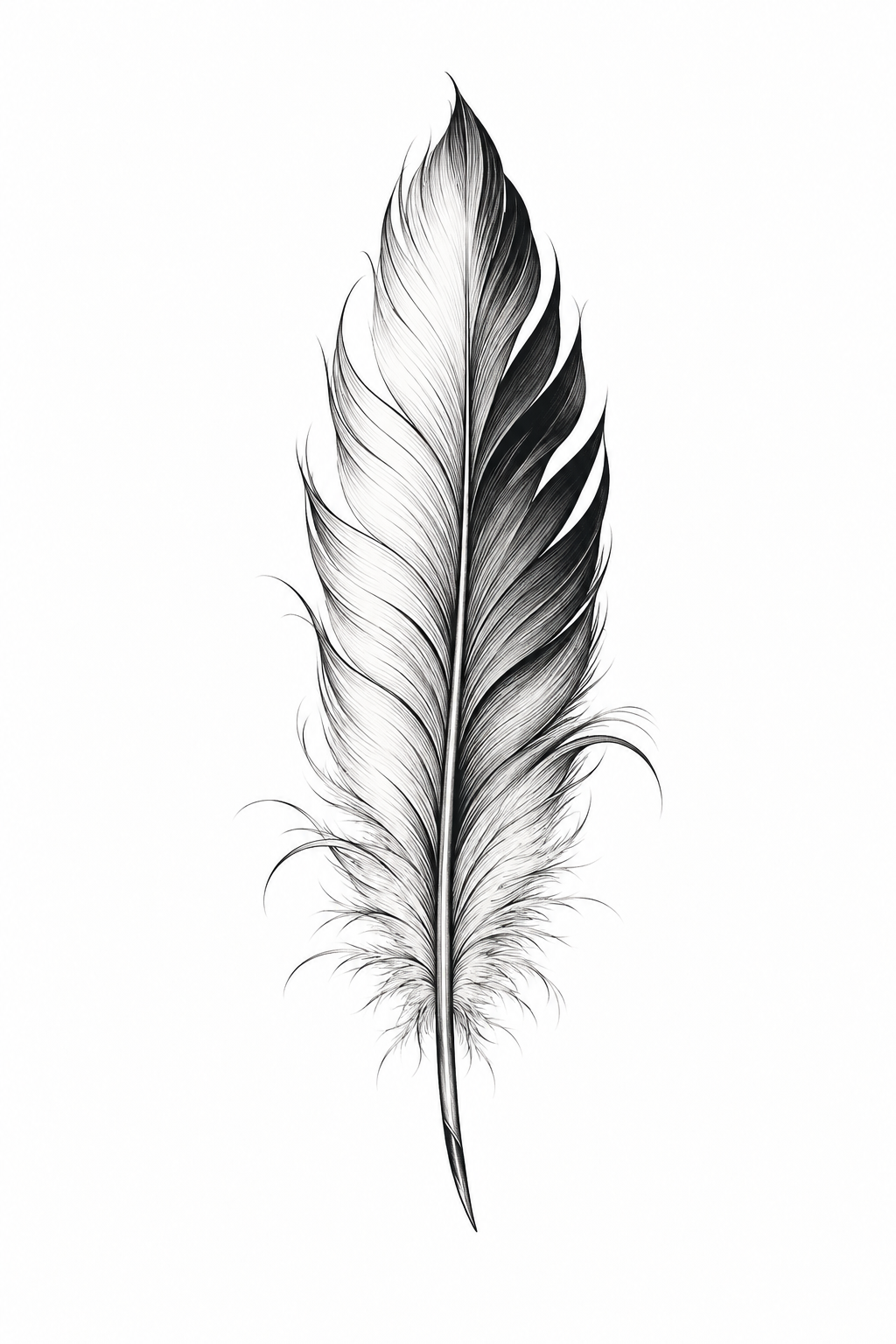 Minimalist Feather small girly tattoo idea