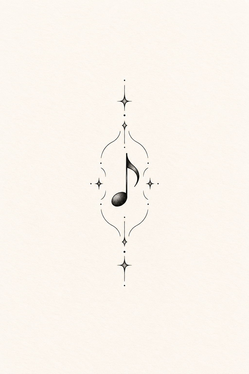 Tiny Music Note small girly tattoo idea