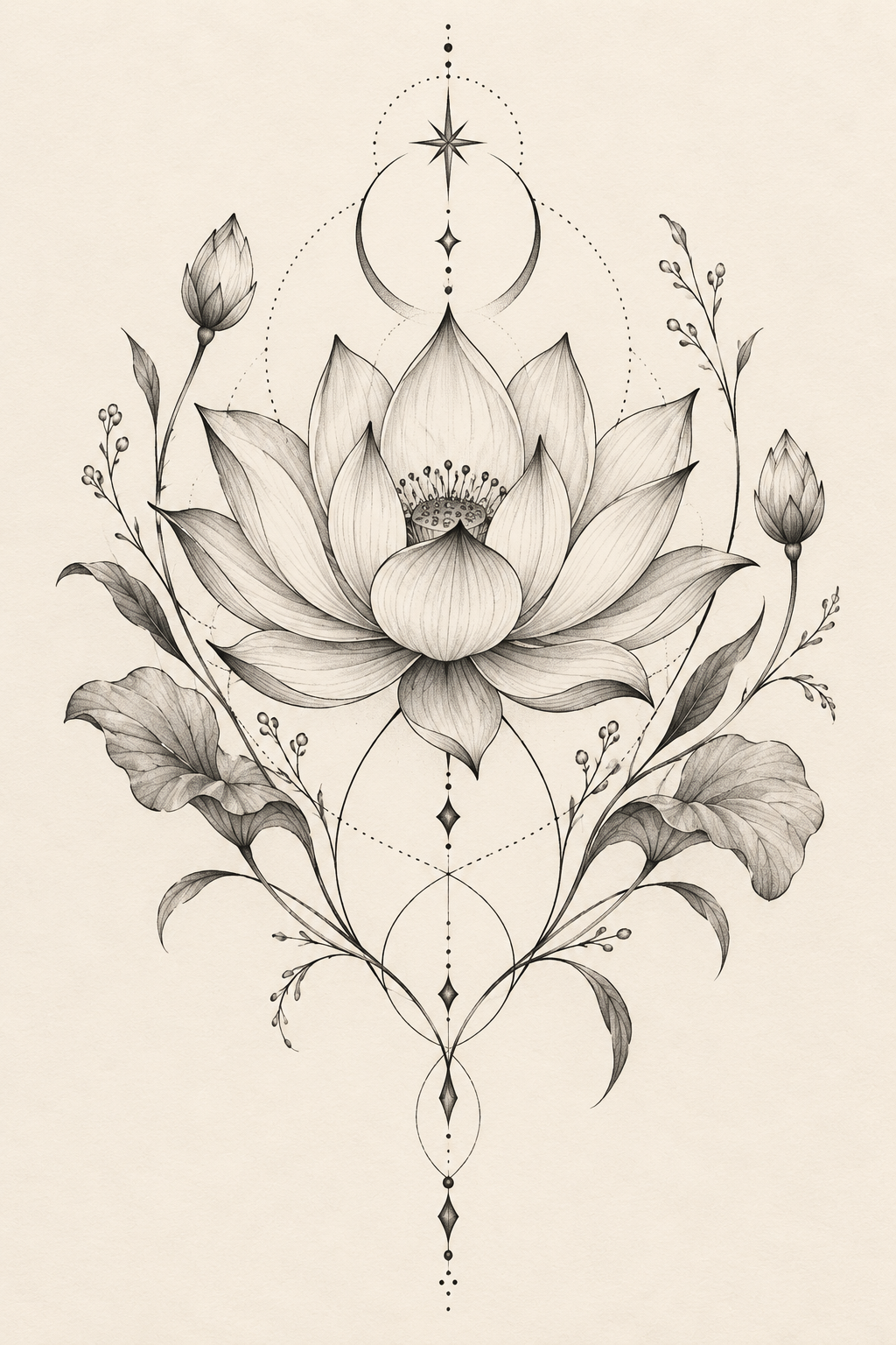 Delicate Lotus small girly tattoo idea