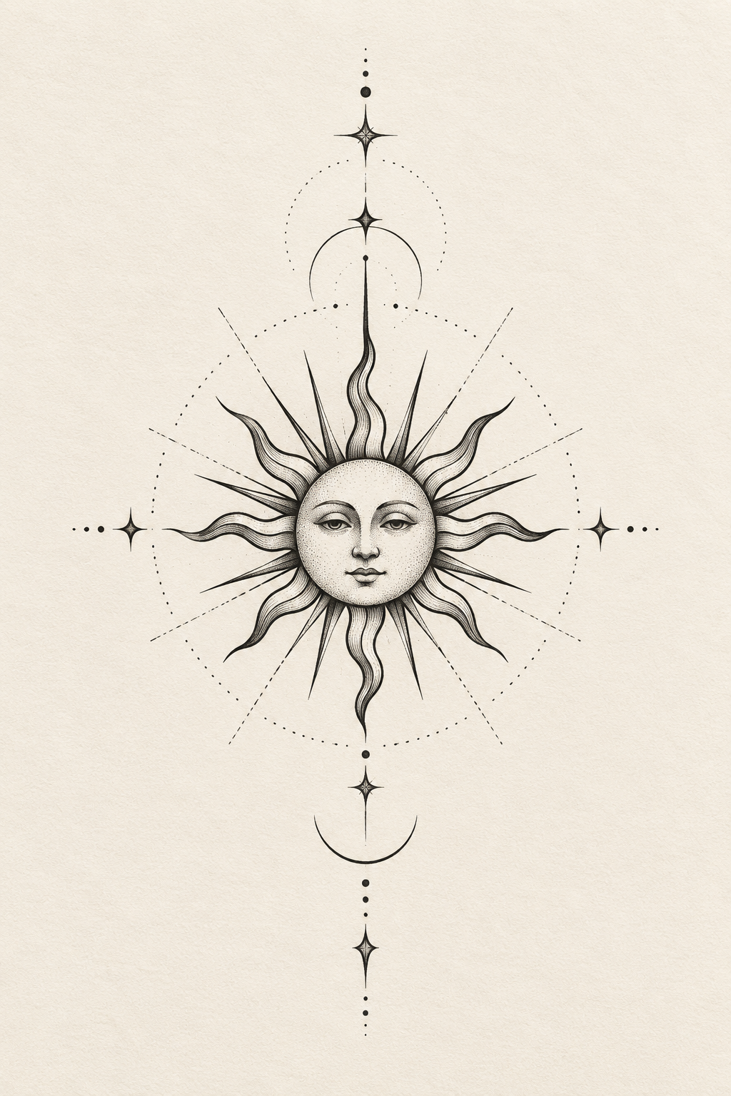 Small Sun small girly tattoo idea