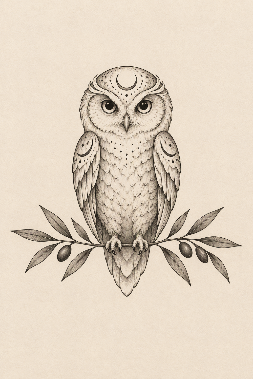 small Greek mythology tattoos: Tiny Athena’s Owl