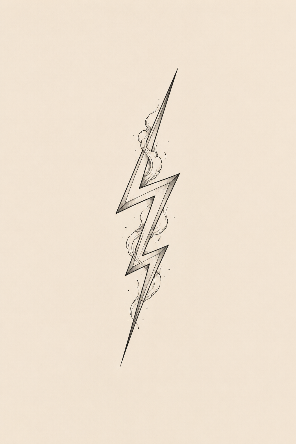 small Greek mythology tattoos: Minimalist Zeus’s Lightning Bolt