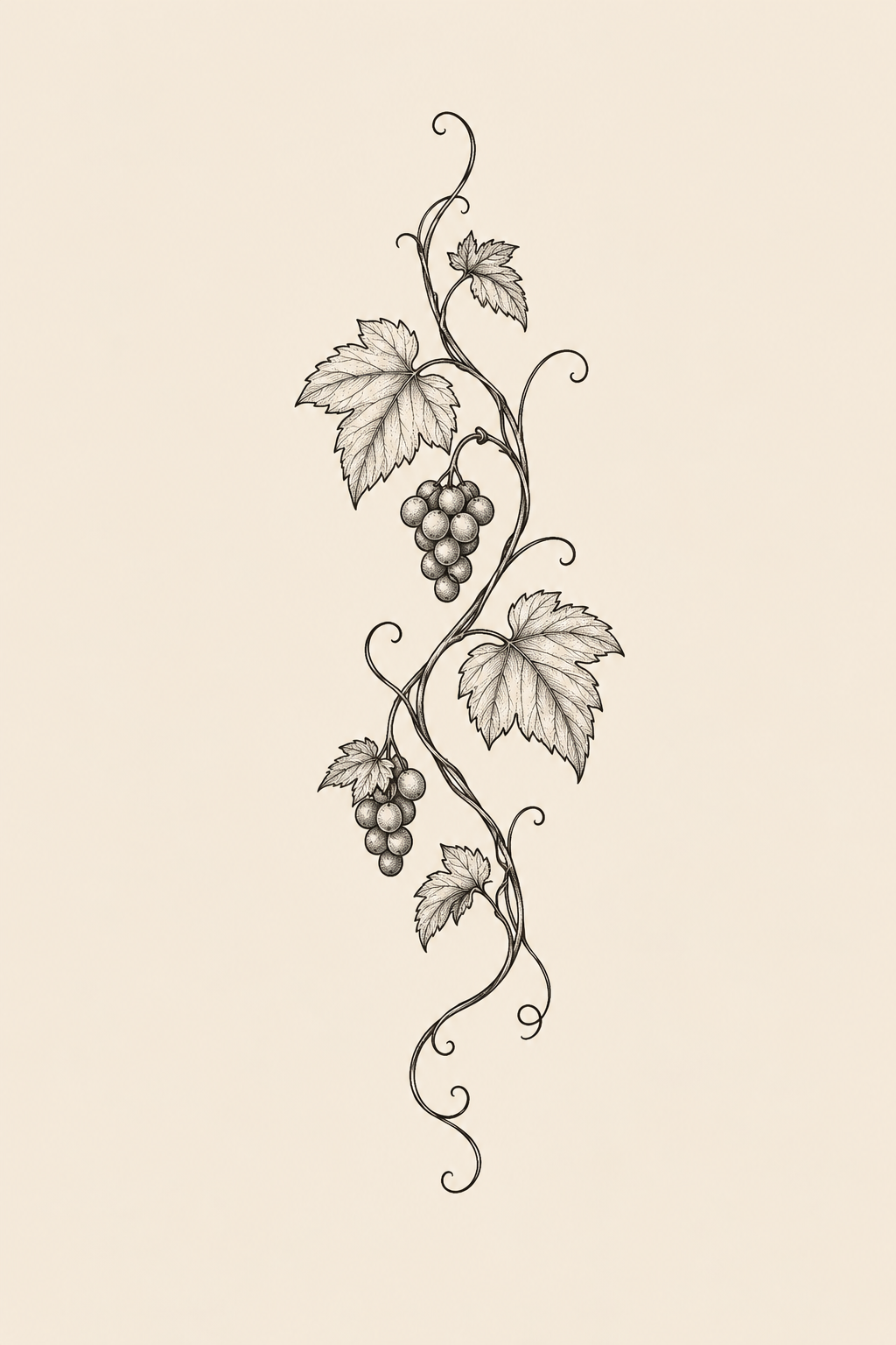 small Greek mythology tattoos: Dionysus Grapevine