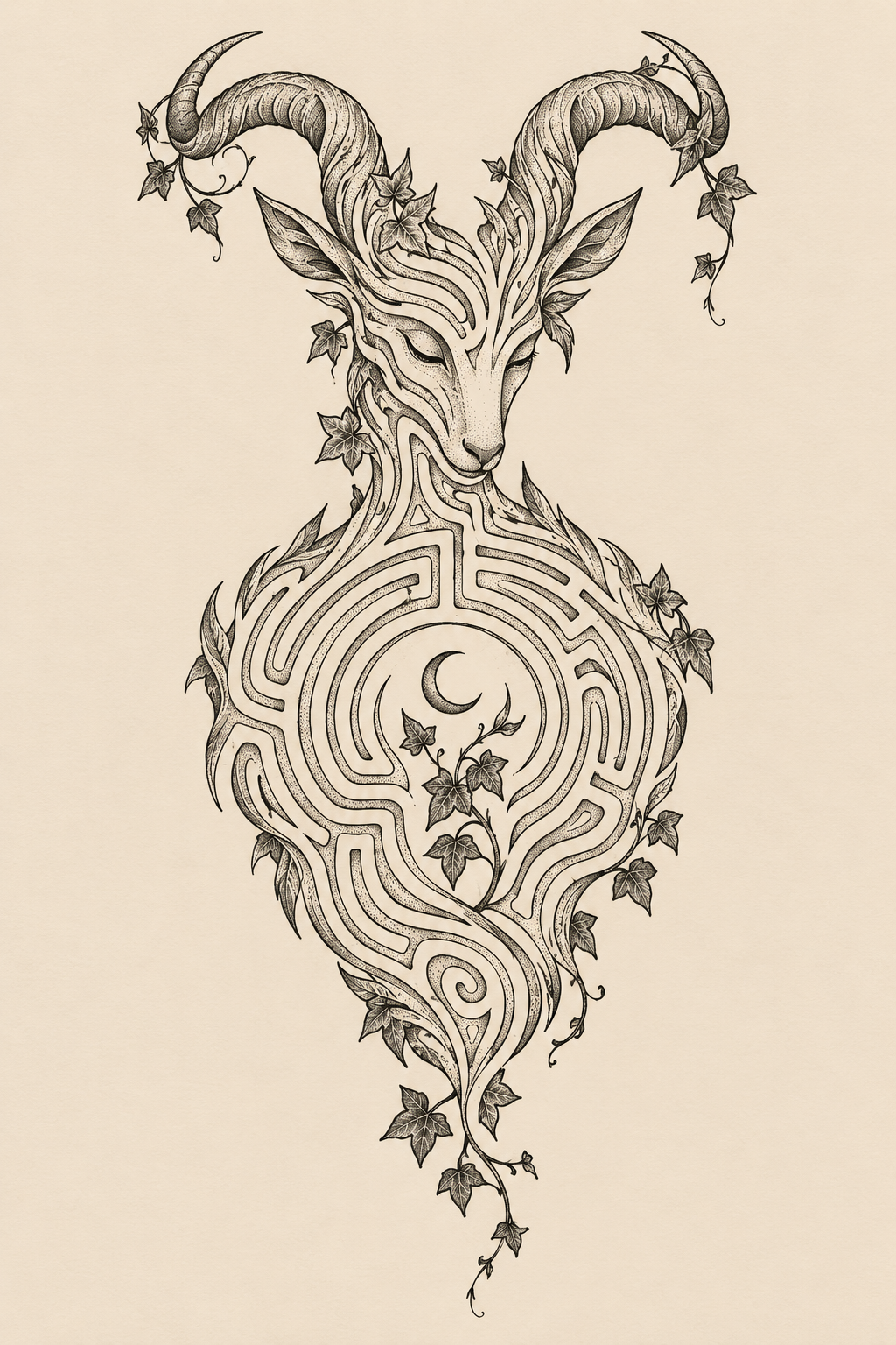 small Greek mythology tattoos: The Labyrinth