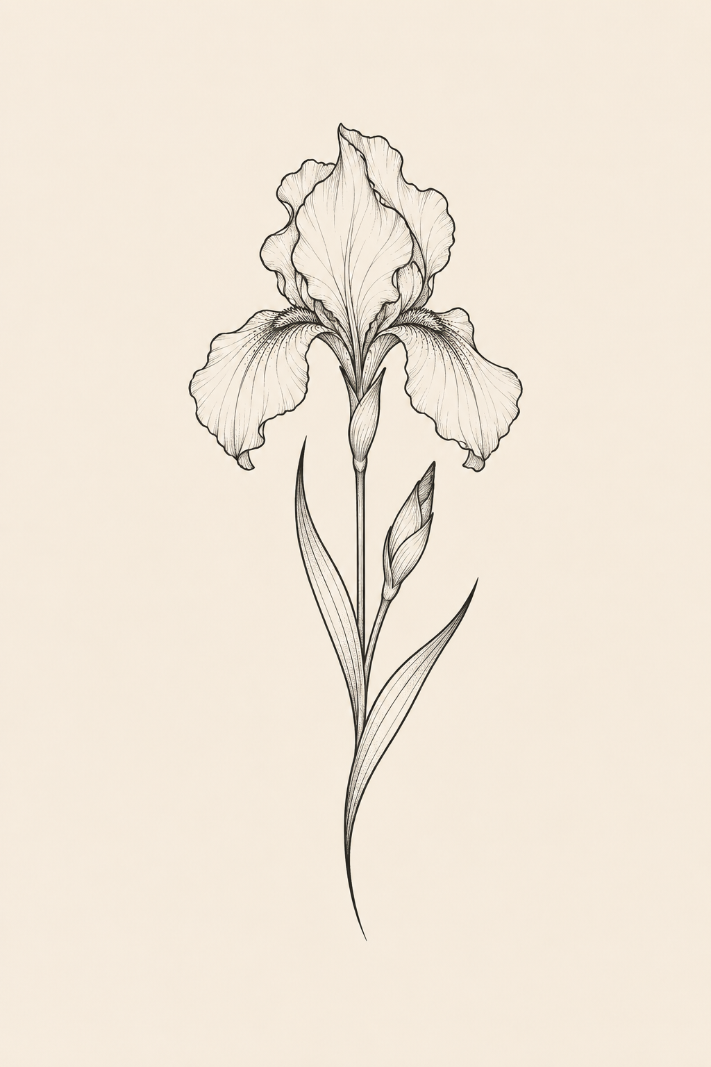 small Greek mythology tattoos: The Iris Flower