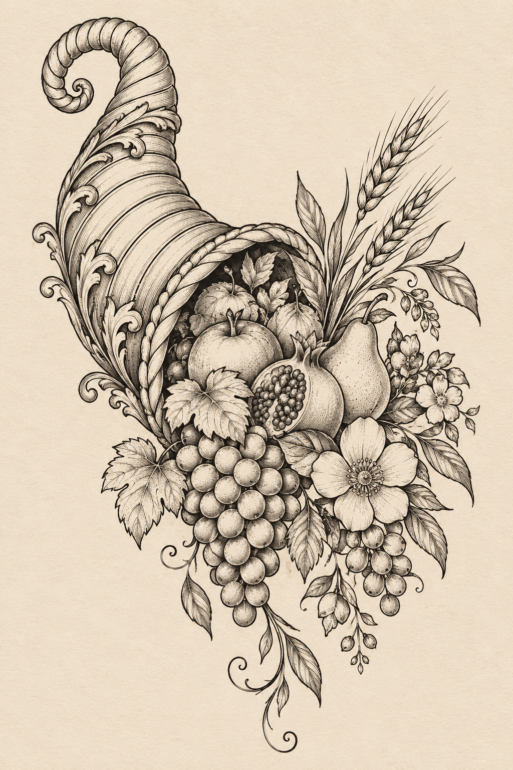 small Greek mythology tattoos: The Cornucopia