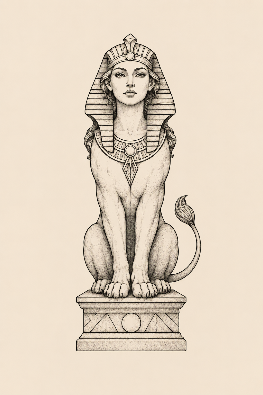 small Greek mythology tattoos: The Sphinx