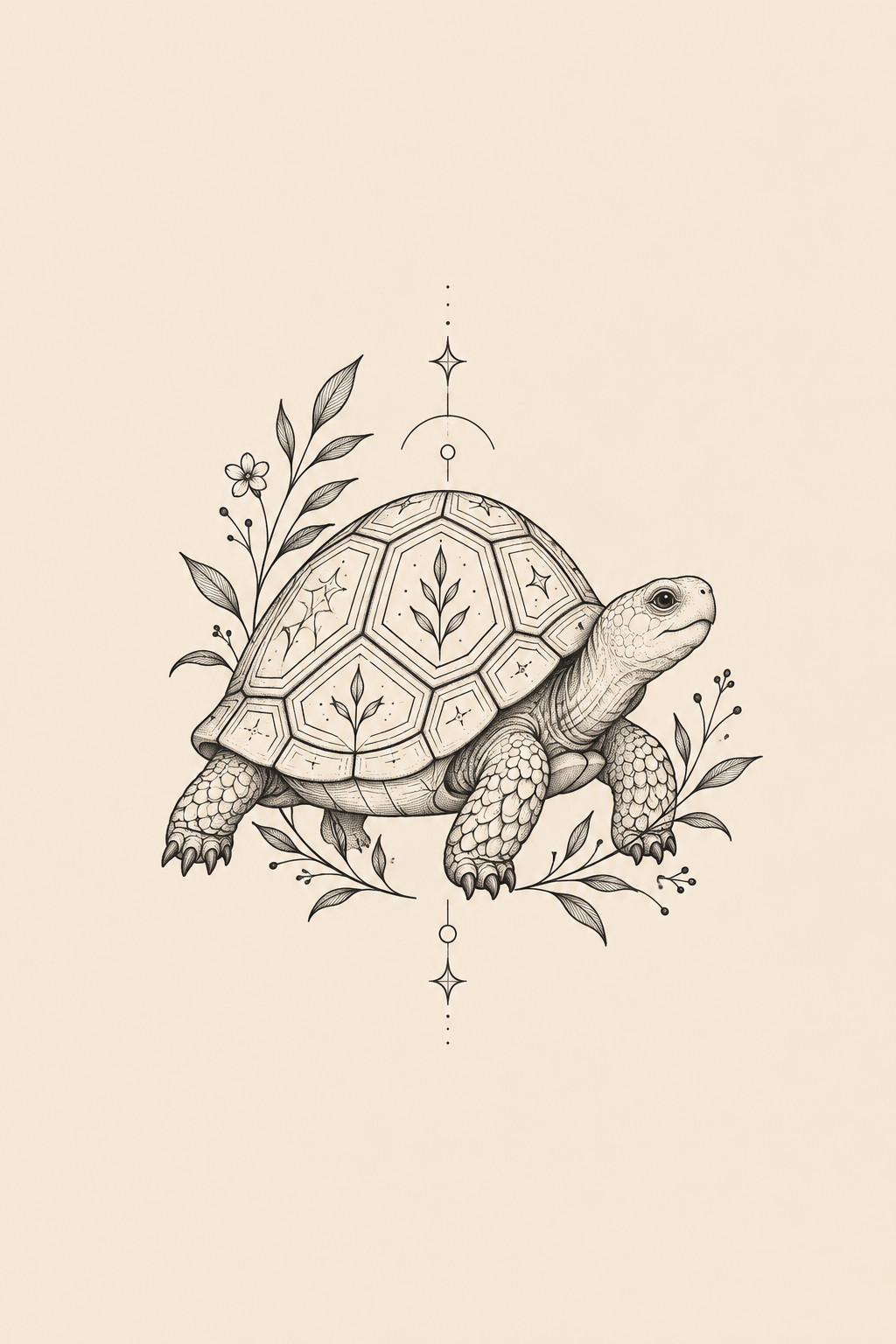 small Greek mythology tattoos: The Tortoise