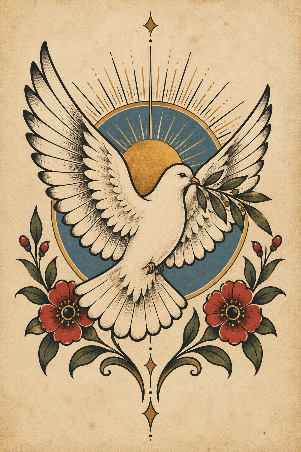 Dove vintage tattoo design