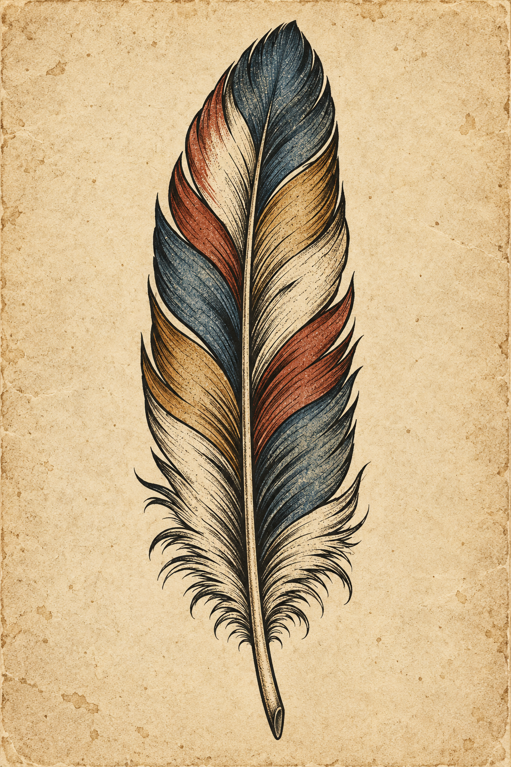 Classic Feather vintage tattoo design