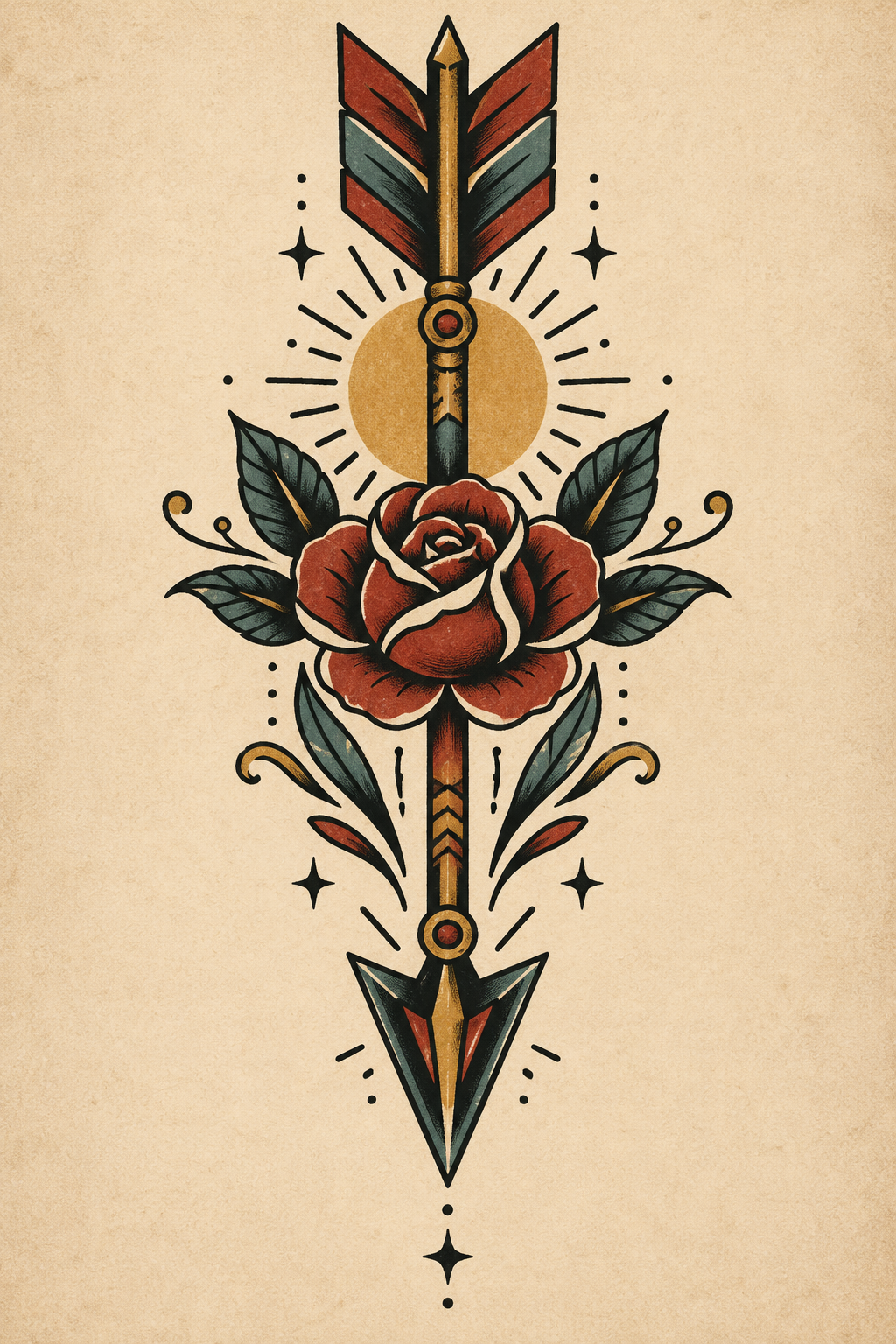 Arrow vintage tattoo design